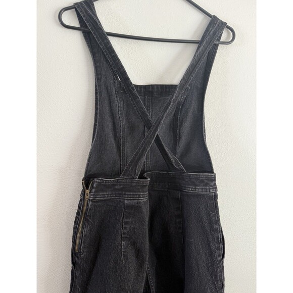 Madewell Tapered Black Denim Overalls Women Size 2 Clybourn Wash Crisscross Back - Picture 15 of 16